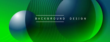 Gölgeli gradyan daireler. Vektör tekno soyut arka plan. Modern üstüste bindirme formları duvar kağıdı arkaplanı, tasarım şablonu