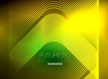 Neon rengi kare çizgileri soyut arkaplan. Parlak sihirli enerji ve hareket konsepti, vektör soyut duvar kağıdı arkaplanı