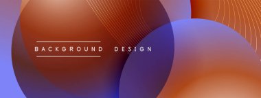 Gölgeli gradyan daireler. Vektör tekno soyut arka plan. Modern üstüste bindirme formları duvar kağıdı arkaplanı, tasarım şablonu