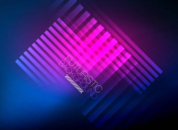 Ljus neon färg techno abstrakt bakgrund, glänsande glödande neon linjer i den mörka bakgrunden — Stock vektor