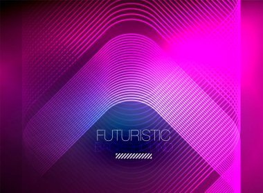 Neon rengi kare çizgileri soyut arkaplan. Parlak sihirli enerji ve hareket konsepti, vektör soyut duvar kağıdı arkaplanı