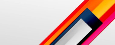 Çok renkli satır arkaplanı. İş veya teknoloji sunumları, İnternet posterleri veya web broşürü kapakları için tasarım şablonu