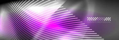 Neon dinamik ışınlar vektör soyut duvar kağıdı arka planı. Duvar kağıdı arkaplanı, iş ve teknoloji sunumları için tasarım şablonları, İnternet posterleri veya web broşürü kapakları