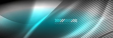 Neon dinamik ışınlar vektör soyut duvar kağıdı arka planı. Duvar kağıdı arkaplanı, iş ve teknoloji sunumları için tasarım şablonları, İnternet posterleri veya web broşürü kapakları