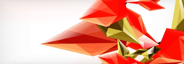 Vector triângulos 3d e pirâmides fundo abstrato para apresentações de negócios ou tecnologia, cartazes de internet ou capas de brochura web — Vetor de Stock