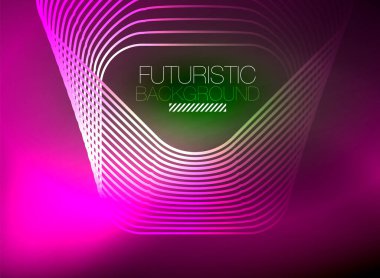 Neon rengi kare çizgileri soyut arkaplan. Parlak sihirli enerji ve hareket konsepti, vektör soyut duvar kağıdı arkaplanı