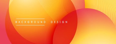 Gölgeli gradyan daireler. Vektör tekno soyut arka plan. Modern üstüste bindirme formları duvar kağıdı arkaplanı, tasarım şablonu