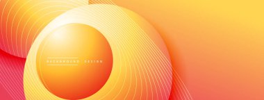 Gölgeli gradyan daireler. Vektör tekno soyut arka plan. Modern üstüste bindirme formları duvar kağıdı arkaplanı, tasarım şablonu