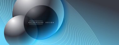 Gölgeli gradyan daireler. Vektör tekno soyut arka plan. Modern üstüste bindirme formları duvar kağıdı arkaplanı, tasarım şablonu