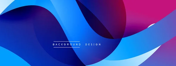 Abstract overlapping lines and circles geometric background with gradient colors — Stock Vector