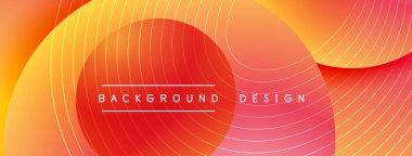 Gölgeli gradyan daireler. Vektör tekno soyut arka plan. Modern üstüste bindirme formları duvar kağıdı arkaplanı, tasarım şablonu