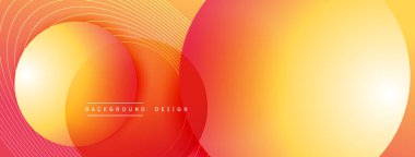 Gölgeli gradyan daireler. Vektör tekno soyut arka plan. Modern üstüste bindirme formları duvar kağıdı arkaplanı, tasarım şablonu