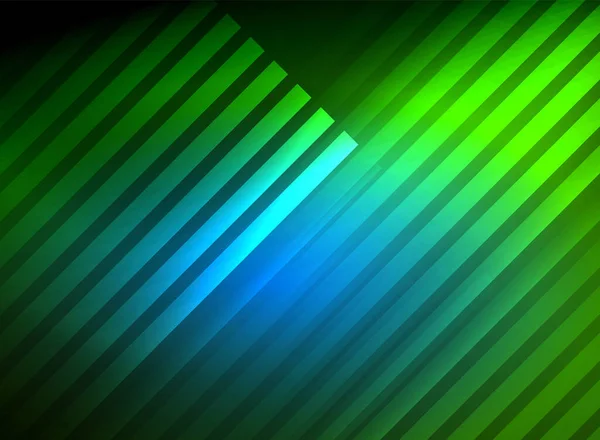 Bright neon color techno abstract background, shiny glowing neon lines in the dark background — Stock Vector