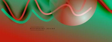 Gölge efektli dalga çizgisi olan soyut gradyan arkaplan. Geometrik bileşim. 3B gölge efektleri ve sıvı eğimleri