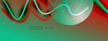 Gölge efektli dalga çizgisi olan soyut gradyan arkaplan. Geometrik bileşim. 3B gölge efektleri ve sıvı eğimleri