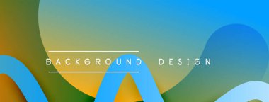 Gölge efektli dalga çizgisi olan soyut gradyan arkaplan. Geometrik bileşim. 3B gölge efektleri ve sıvı eğimleri