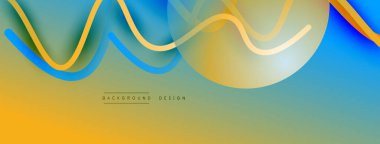 Gölge efektli dalga çizgisi olan soyut gradyan arkaplan. Geometrik bileşim. 3B gölge efektleri ve sıvı eğimleri