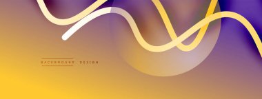 Gölge efektli dalga çizgisi olan soyut gradyan arkaplan. Geometrik bileşim. 3B gölge efektleri ve sıvı eğimleri