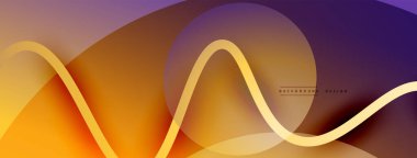 Gölge efektli dalga çizgisi olan soyut gradyan arkaplan. Geometrik bileşim. 3B gölge efektleri ve sıvı eğimleri