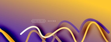 Gölge efektli dalga çizgisi olan soyut gradyan arkaplan. Geometrik bileşim. 3B gölge efektleri ve sıvı eğimleri