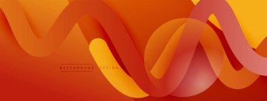 Gölge efektli dalga çizgisi olan soyut gradyan arkaplan. Geometrik bileşim. 3B gölge efektleri ve sıvı eğimleri