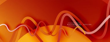 Gölge efektli dalga çizgisi olan soyut gradyan arkaplan. Geometrik bileşim. 3B gölge efektleri ve sıvı eğimleri