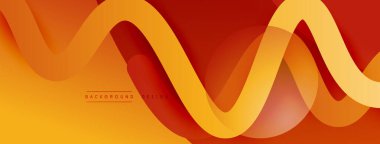 Gölge efektli dalga çizgisi olan soyut gradyan arkaplan. Geometrik bileşim. 3B gölge efektleri ve sıvı eğimleri