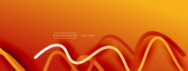 Gölge efektli dalga çizgisi olan soyut gradyan arkaplan. Geometrik bileşim. 3B gölge efektleri ve sıvı eğimleri