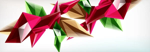 Trójkąty wektorowe 3d i piramidy abstrakcyjne tło dla prezentacji biznesowych lub technologicznych, plakaty internetowe lub broszury internetowe — Wektor stockowy
