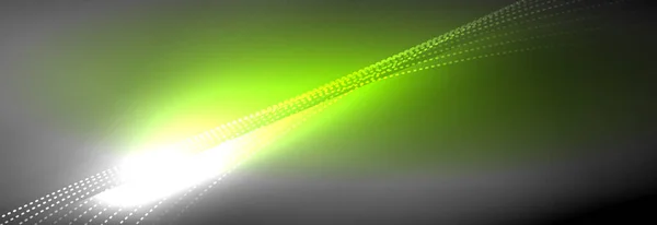 Fundo de cor brilhante de néon com partículas de linha de onda brilhantes leves. Papel de parede de fundo, modelos de design para apresentações de negócios ou tecnologia, cartazes de internet ou brochura da web cobre — Vetor de Stock