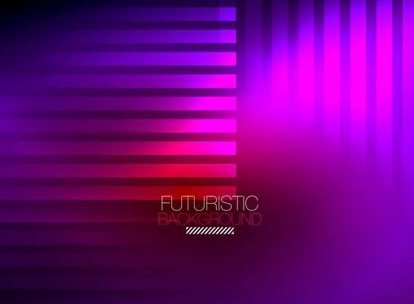 Bright neon color techno abstract background, shiny glowing neon lines in the dark background — Stock Vector