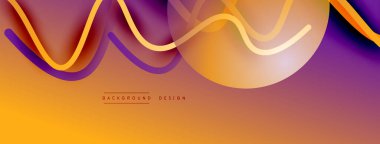 Gölge efektli dalga çizgisi olan soyut gradyan arkaplan. Geometrik bileşim. 3B gölge efektleri ve sıvı eğimleri