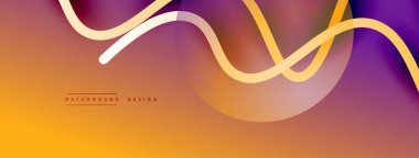 Gölge efektli dalga çizgisi olan soyut gradyan arkaplan. Geometrik bileşim. 3B gölge efektleri ve sıvı eğimleri