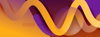 Gölge efektli dalga çizgisi olan soyut gradyan arkaplan. Geometrik bileşim. 3B gölge efektleri ve sıvı eğimleri