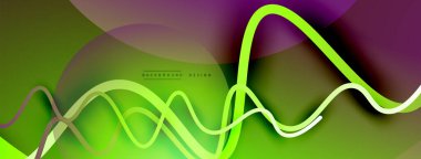 Gölge efektli dalga çizgisi olan soyut gradyan arkaplan. Geometrik bileşim. 3B gölge efektleri ve sıvı eğimleri