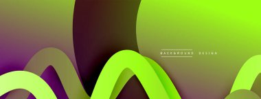 Gölge efektli dalga çizgisi olan soyut gradyan arkaplan. Geometrik bileşim. 3B gölge efektleri ve sıvı eğimleri