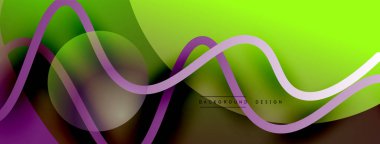 Gölge efektli dalga çizgisi olan soyut gradyan arkaplan. Geometrik bileşim. 3B gölge efektleri ve sıvı eğimleri