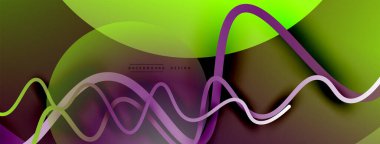 Gölge efektli dalga çizgisi olan soyut gradyan arkaplan. Geometrik bileşim. 3B gölge efektleri ve sıvı eğimleri