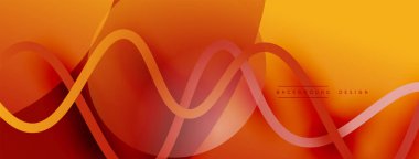 Gölge efektli dalga çizgisi olan soyut gradyan arkaplan. Geometrik bileşim. 3B gölge efektleri ve sıvı eğimleri