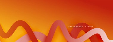 Gölge efektli dalga çizgisi olan soyut gradyan arkaplan. Geometrik bileşim. 3B gölge efektleri ve sıvı eğimleri