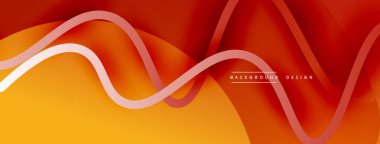 Gölge efektli dalga çizgisi olan soyut gradyan arkaplan. Geometrik bileşim. 3B gölge efektleri ve sıvı eğimleri