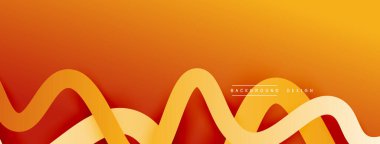 Gölge efektli dalga çizgisi olan soyut gradyan arkaplan. Geometrik bileşim. 3B gölge efektleri ve sıvı eğimleri