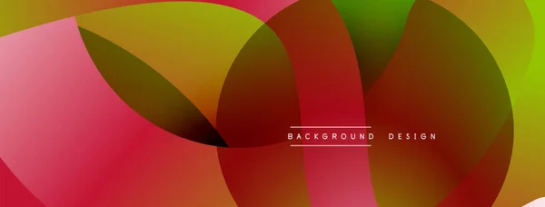 Líneas superpuestas abstractas y círculos de fondo geométrico con colores degradados — Vector de stock