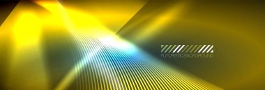 Neon dinamik ışınlar vektör soyut duvar kağıdı arka planı. Duvar kağıdı arkaplanı, iş ve teknoloji sunumları için tasarım şablonları, İnternet posterleri veya web broşürü kapakları