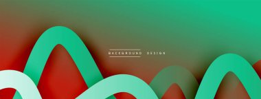 Gölge efektli dalga çizgisi olan soyut gradyan arkaplan. Geometrik bileşim. 3B gölge efektleri ve sıvı eğimleri