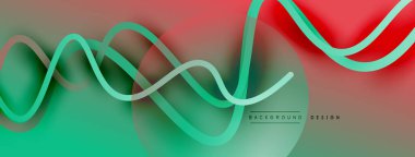 Gölge efektli dalga çizgisi olan soyut gradyan arkaplan. Geometrik bileşim. 3B gölge efektleri ve sıvı eğimleri