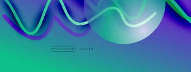 Gölge efektli dalga çizgisi olan soyut gradyan arkaplan. Geometrik bileşim. 3B gölge efektleri ve sıvı eğimleri