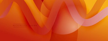 Gölge efektli dalga çizgisi olan soyut gradyan arkaplan. Geometrik bileşim. 3B gölge efektleri ve sıvı eğimleri