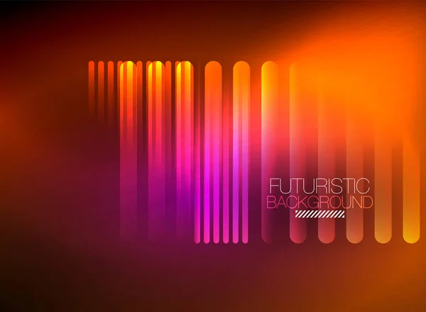 Bright neon color techno abstract background, shiny glowing neon lines in the dark background — Stock Vector