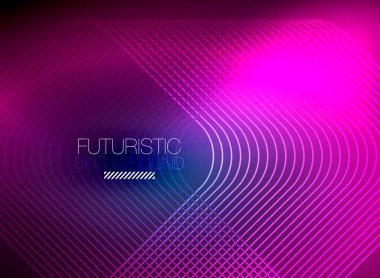 Neon rengi kare çizgileri soyut arkaplan. Parlak sihirli enerji ve hareket konsepti, vektör soyut duvar kağıdı arkaplanı